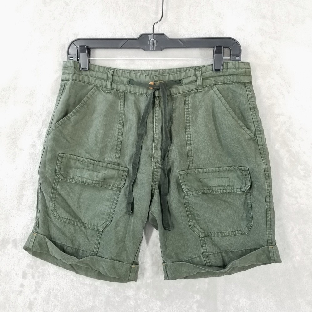 Sundance Cargo Shorts Womens L Army Green Desert Utility Drawstring Pockets